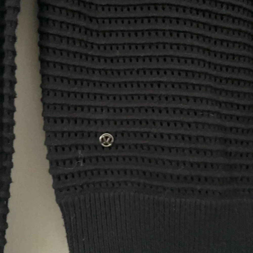 Lululemon Devi Crew Pointelle Black Pullover Sweater